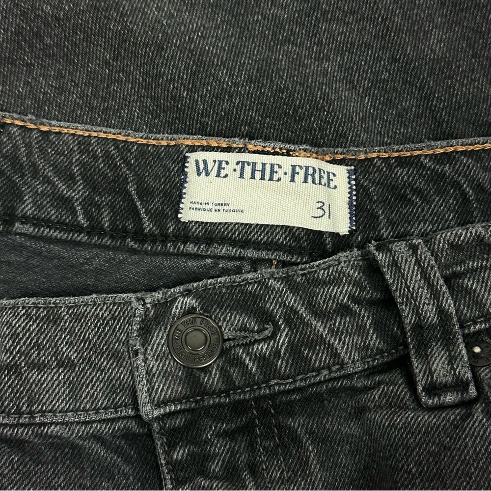 WE THE FREE Tinsley Baggy Mid Rise Straight leg black denim jeans - size 31 - Picture 5 of 9